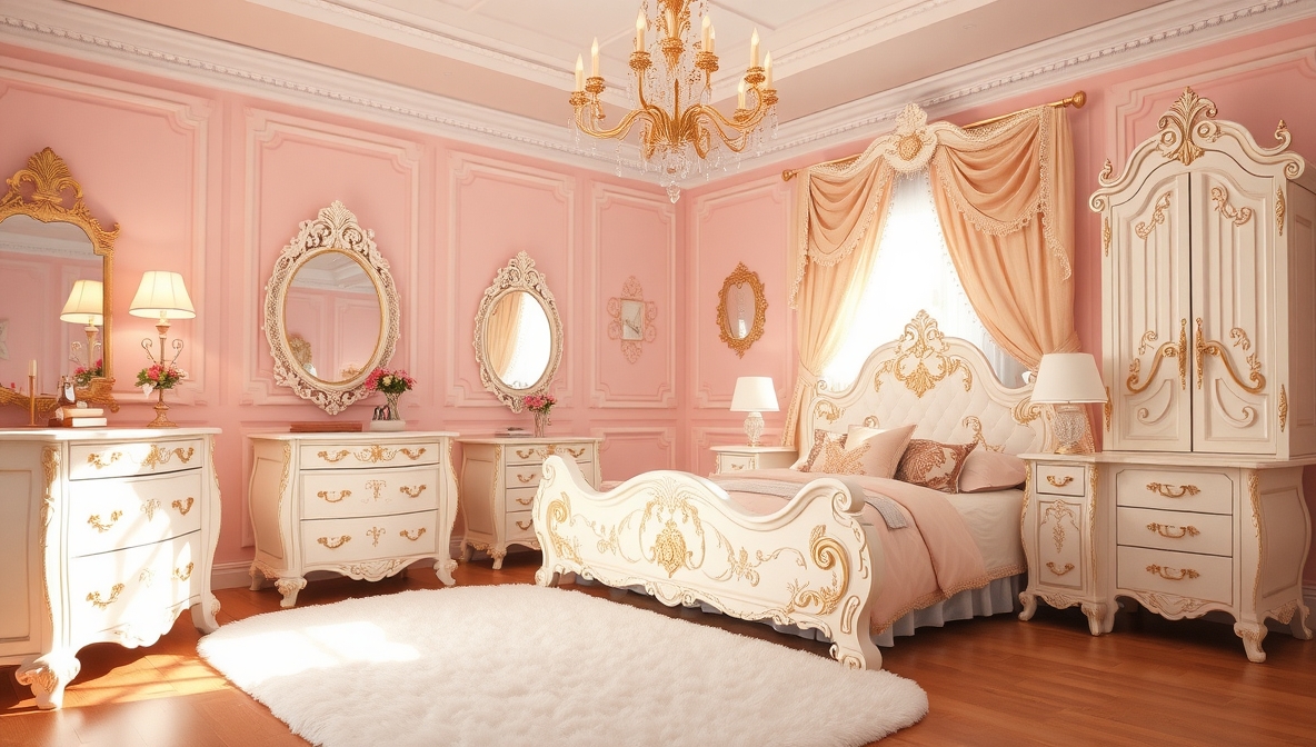 girls pink bedrooms