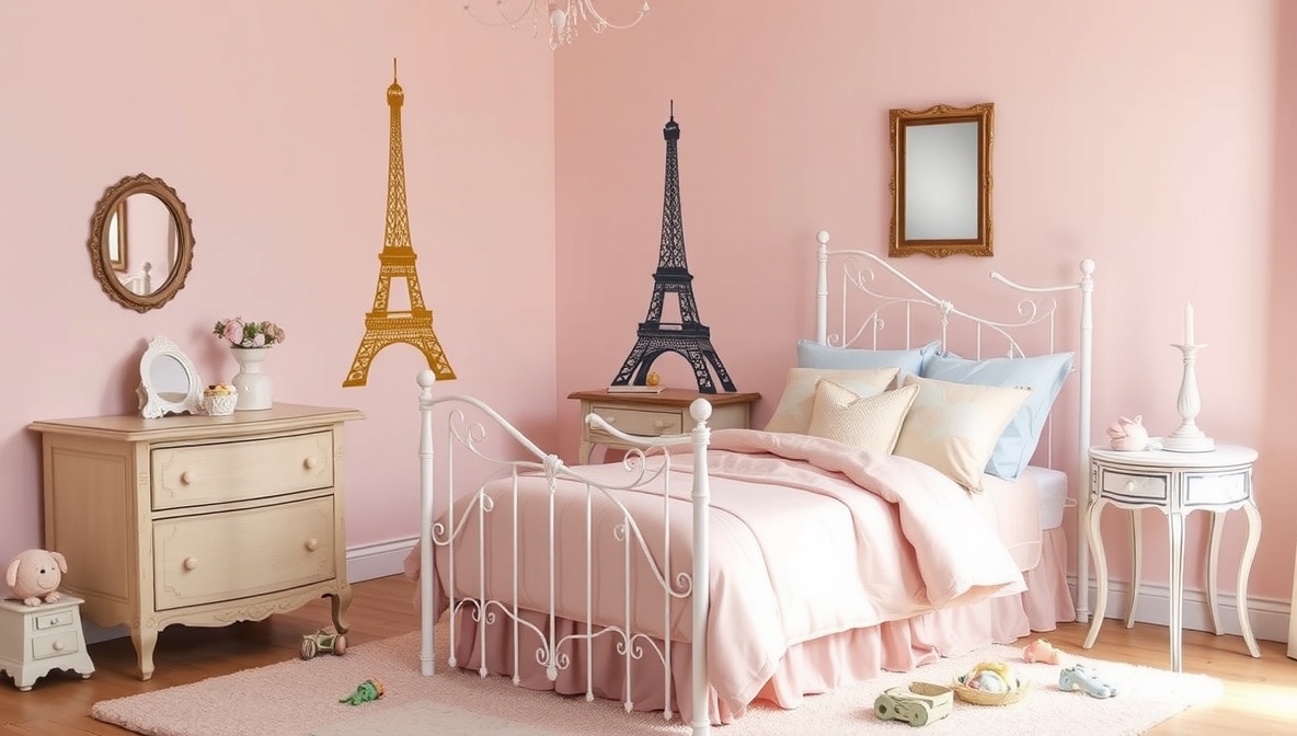 paris themed kids room