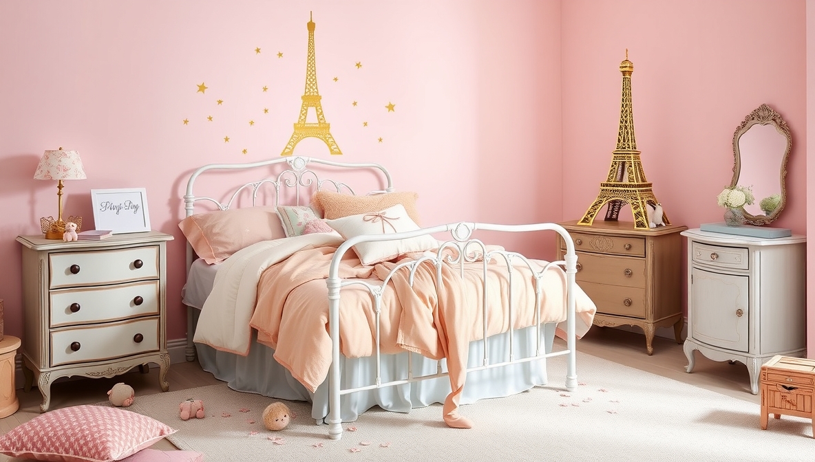 paris themed kids room