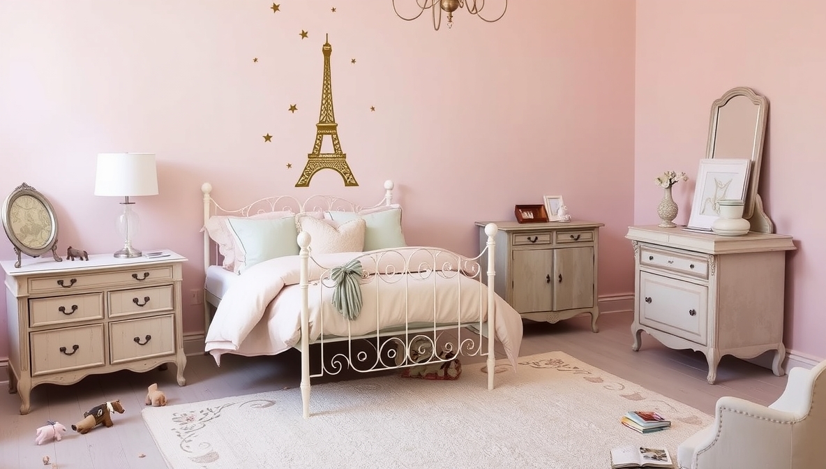 paris themed kids room
