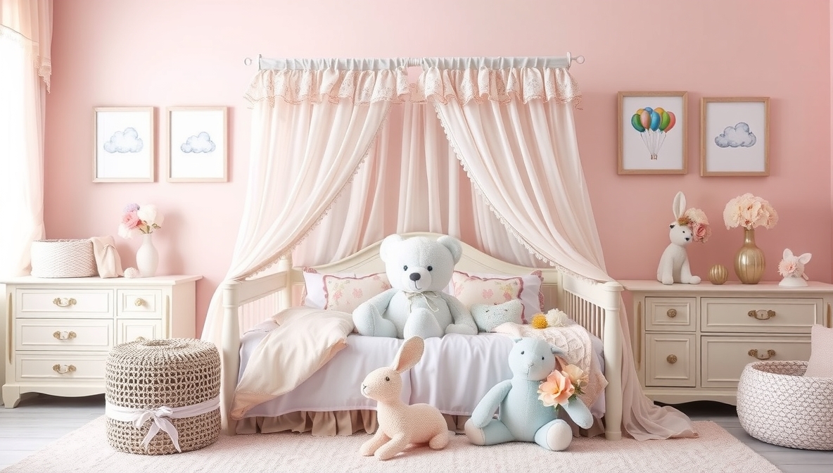 pink and gray kids room