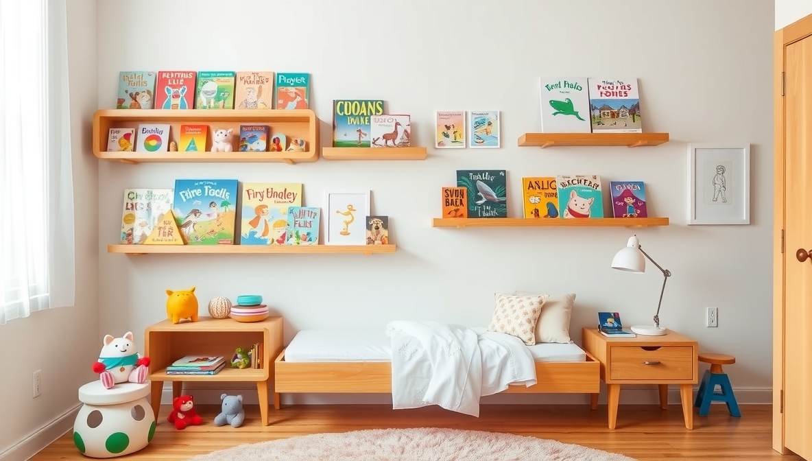 wall shelves for kids rooms