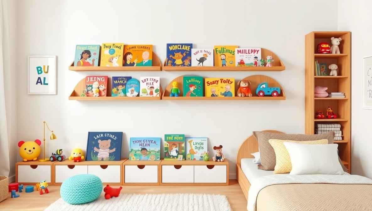 wall shelves for kids rooms