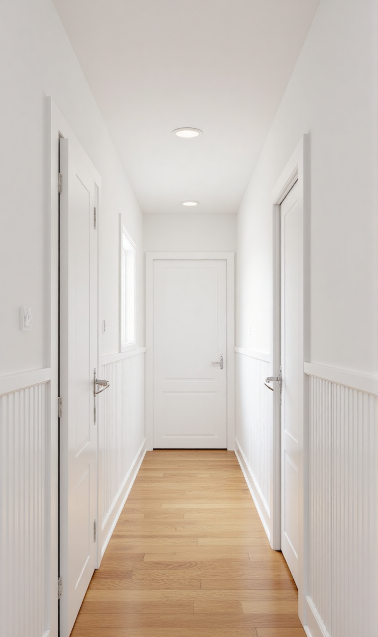 DIY wainscoting with strips of wood